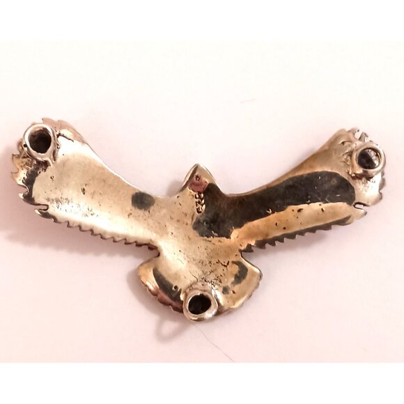 Sterling Soaring Flying Eagle pendant center piece for necklace (1602) - Picture 2 of 4